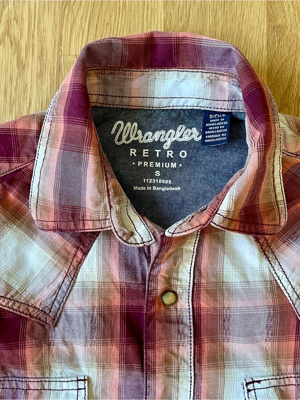 Wrangler Retro Premium Men's Red Plaid Snap Western Shirt